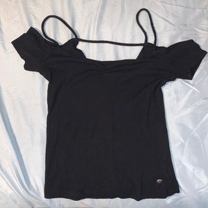 American Eagle, black, strappy, crop top, xs